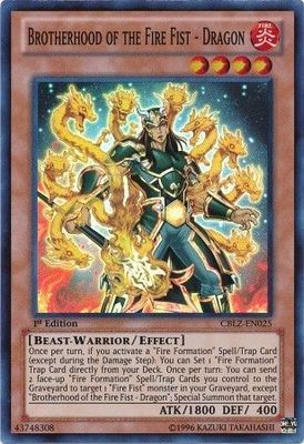 Brotherhood of the Fire Fist - Dragon - CBLZ-EN025 - Super Rare 1st Edition Cosmo Blazer 1st Edition Singles *Espanol*