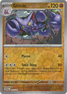 Gliscor - 092/182 - Uncommon Reverse Holo Scarlet &amp; Violet: Paradox Rift Reverse Holo Singles