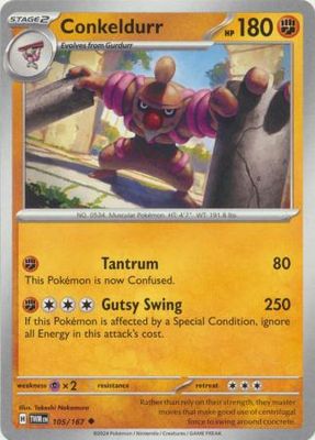 Conkeldurr - 105/167 - Uncommon Scarlet and Violet: Twilight Masquerade Singles