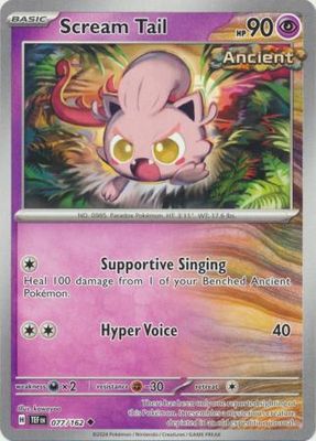 Scream Tail - 077/162 - Uncommon Scarlet &amp; Violet: Temporal Forces Singles