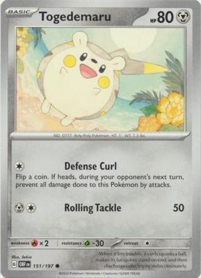 Togedemaru - 151/197 - Common Scarlet &amp; Violet: Obsidian Flames Singles
