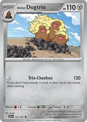 Alolan Dugtrio - 123/191 - Uncommon Scarlet &amp; Violet: Surging Sparks Singles