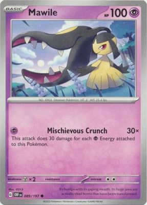 Mawile - 089/197 - Common Scarlet &amp; Violet: Obsidian Flames Singles