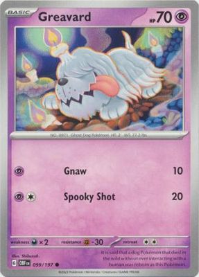 Greavard - 099/197 - Common Scarlet &amp; Violet: Obsidian Flames Singles