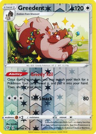 Greedent - 152/192 - Rare Reverse Holo Sword &amp; Shield: Rebel Clash Reverse Holo Singles