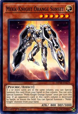 Mekk-Knight Orange Sunset - MP18-EN179 - Common 1st Edition 2018 Mega-Tins Singles