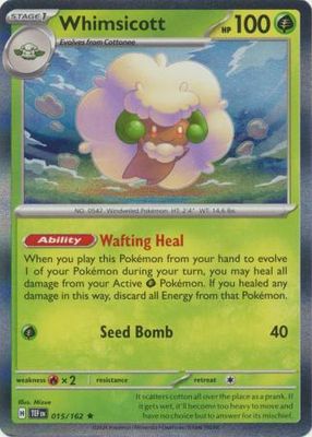 Whimsicott - 015/162 - Holo Rare Scarlet &amp; Violet: Temporal Forces Singles