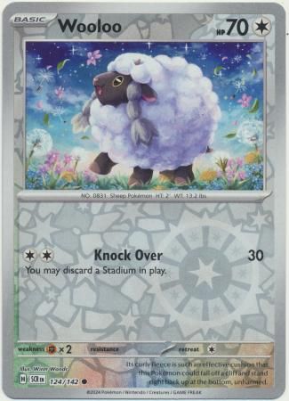 Wooloo - 124/142 - Common Reverse Holo Scarlet &amp; Violet: Stellar Crown Reverse Singles