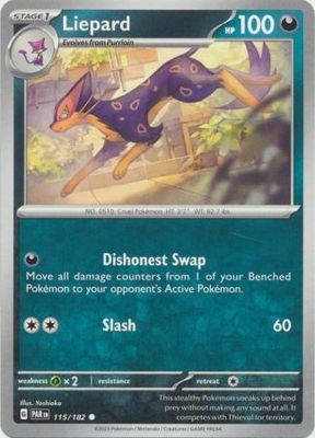 Liepard - 115/182 - Common Scarlet &amp; Violet: Paradox Rift Singles