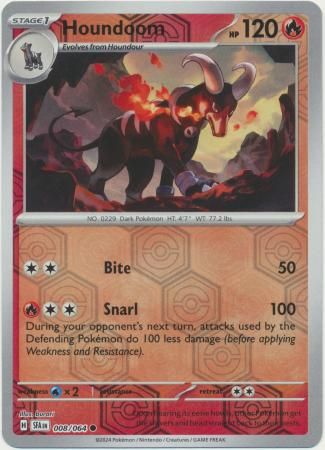 Houndoom - 008/064 - Common Reverse Holo Shrouded Fable Reverse Holo Singles