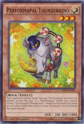 Performapal Thunderhino - CROS-EN096 - Common 1st Edition Crossed Souls 1st Edition Singles