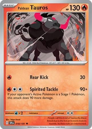 Paldean Tauros - 018/191 - Uncommon Scarlet &amp; Violet: Surging Sparks Singles