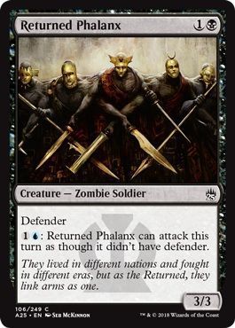 Returned Phalanx 106/249 Masters 25 Singles