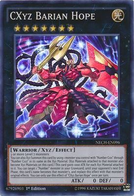 CXyz Barian Hope - NECH-EN096 - Super Rare 1st Edition The New Challengers (NECH) 1st Edition Singles