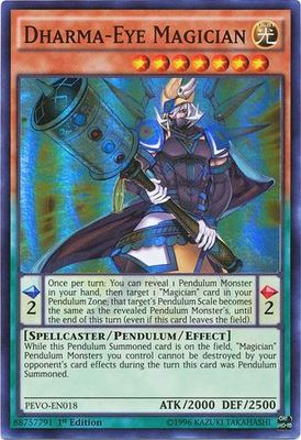 Dharma-Eye Magician - PEVO-EN018 - Super Rare 1st Edition Pendulum Evolution Singles (espanol)