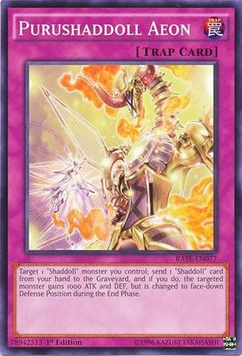 Purushaddoll Aeon - RATE-EN077 - Common 1st Edition Raging Tempest 1st Edition Singles  (espanol)