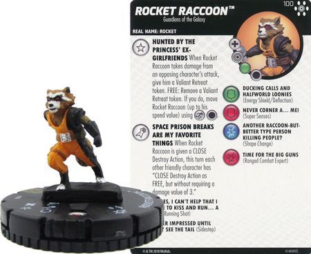 Rocket Raccoon #100 Avengers Infinity OP Kit Marvel Heroclix Marvel: Avengers Infinity Singles (Sin Tarjeta)