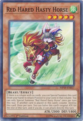 Red Hared Hasty Horse - MP19-EN017 - Common 1st Edition Yu-Gi-Oh! 2019 Mega-Tins: Gold Sarcophagus Tin Mega Pack Singles (espanol)