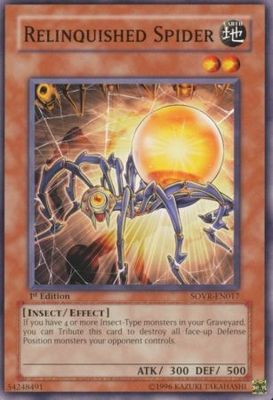 Relinquished Spider - SOVR-EN017 - Common 1st Edition Stardust Overdrive [SOVR] 1st Edition Singles