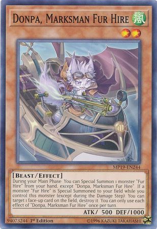 Donpa, Marksman Fur Hire - MP19-EN244 - Common 1st Edition Yu-Gi-Oh! 2019 Mega-Tins: Gold Sarcophagus Tin Mega Pack Singles (espanol)