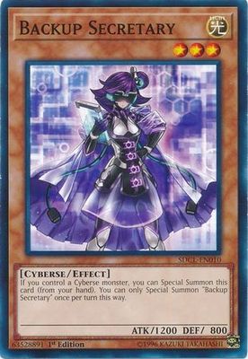 Backup Secretary - SDCL-EN010 - Common 1st Edition Cyberse Link Singles