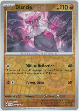 Diancie - 086/142 - Uncommon Reverse Holo Scarlet &amp; Violet: Stellar Crown Reverse Singles