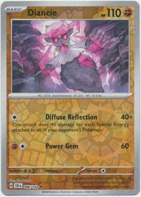 SJ Diancie - 086/142 - Uncommon Reverse Holo Scarlet &amp; Violet: Stellar Crown Reverse Singles