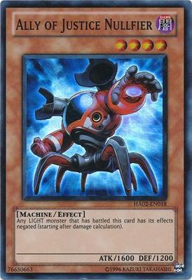 Ally of Justice Nullfier - HA02-EN018 - Super Rare Unlimited Hidden Arsenal 2 [HA02] Unlimited Singles