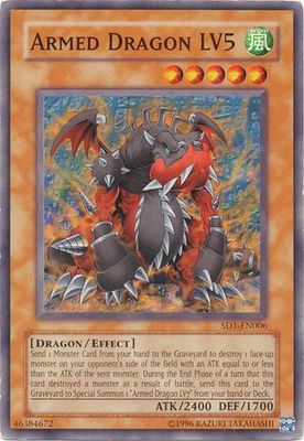 Armed Dragon LV5 - SD1-EN006 - Common Unlimited Structure Deck: Dragon&#39;s Roar [SD1] Unlimited Singles