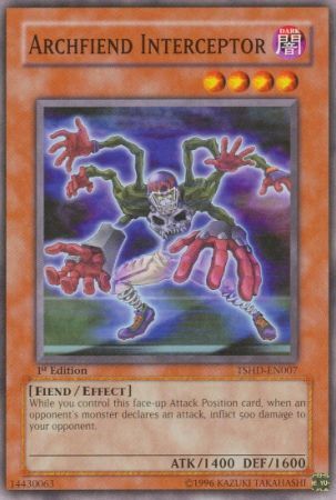 Archfiend Interceptor - TSHD-EN007 - Common 1st Edition The Shining Darkness [TSHD] 1st Edition Singles