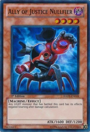 Ally of Justice Nullfier - HA02-EN018 - Super Rare 1st Edition Hidden Arsenal 2 [HA02] 1st Edition Singles
