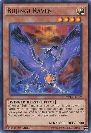 Bujingi Raven - MP14-EN179 - Rare 1st Edition Yu-Gi-Oh! 2014 Mega-Tins Singles