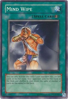 Mind Wipe - SOD-EN039 - Common Unlimited Soul of the Duelist [SOD] Unlimited Singles