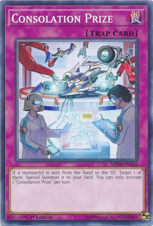 Consolation Prize - MP19-EN216 - Common 1st Edition Yu-Gi-Oh! 2019 Mega-Tins: Gold Sarcophagus Tin Mega Pack Singles (espanol)