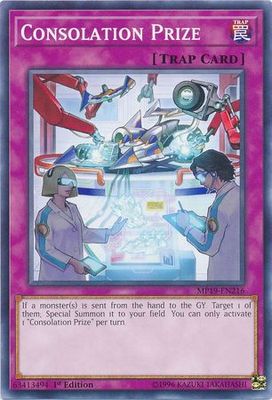 Consolation Prize - MP19-EN216 - Common 1st Edition Yu-Gi-Oh! 2019 Mega-Tins: Gold Sarcophagus Tin Mega Pack Singles (espanol)