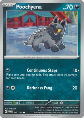 Poochyena - 113/167 - Common Scarlet and Violet: Twilight Masquerade Singles