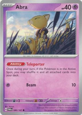 Abra - 080/167 - Common Scarlet and Violet: Twilight Masquerade Singles