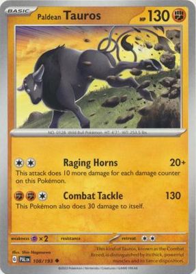 Paldean Tauros - 108/193 - Uncommon Scarlet &amp; Violet: Paldea Evolved Singles