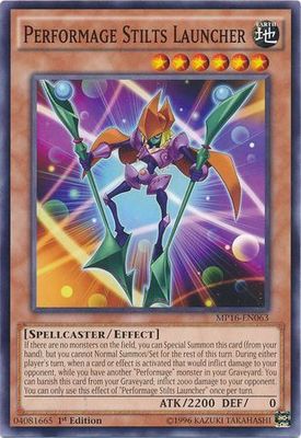 Performage Stilts Launcher - MP16-EN063 - Common 1st Edition Yu-Gi-Oh! 2016 Mega-Tins 1st Edition Singles (espanol)