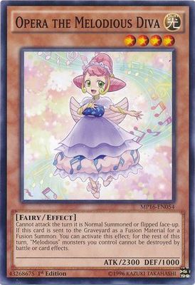 Opera the Melodious Diva - MP16-EN054 - Common 1st Edition Yu-Gi-Oh! 2016 Mega-Tins 1st Edition Singles (espanol)