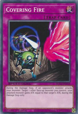 Covering Fire - SGX1-ENH18 - Common 1st Edition Speed Duel GX Duel Academy Box Singles