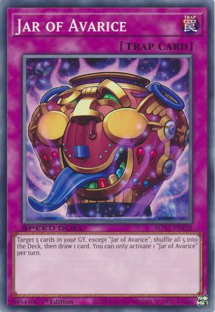 Jar of Avarice - SGX1-ENE20 - Common 1st Edition Speed Duel GX Duel Academy Box Singles