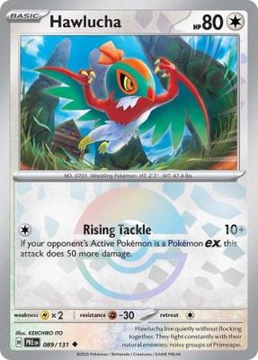 Hawlucha - 089/131 - Uncommon Pokeball Reverse Holo Scarlet &amp; Violet: Prismatic Evolutions Reverse Holo Singles