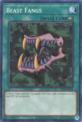 Beast Fangs - LOB-EN041 - Common Unlimited (25th Reprint) Legend of Blue Eyes White Dragon 25th Anniversary (espanol)