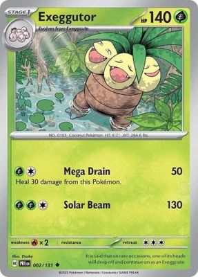 Exeggutor - 002/131 - Uncommon Scarlet &amp; Violet: Prismatic Evolutions Singles