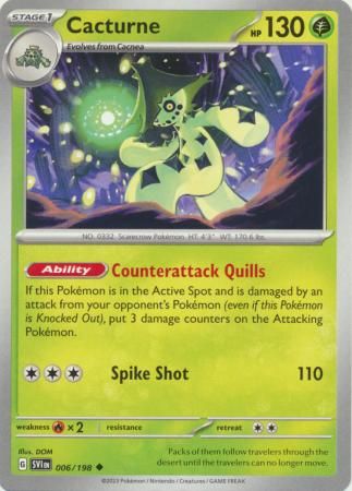Cacturne - 006/198 - Uncommon Scarlet &amp; Violet (Base Set) Singles