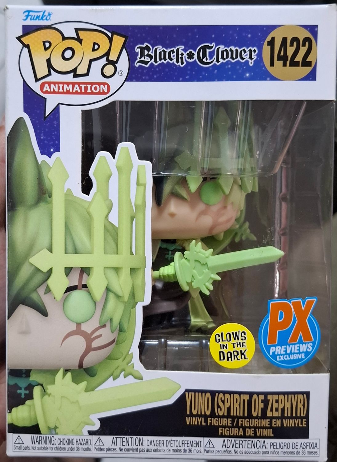 SH6 Yuno Spirit of Zephyr Figura Funko Pop Black Clover Figura Glows in the Dark