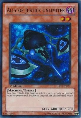 Ally of Justice Unlimiter - HA02-EN051 - Super Rare 1st Edition Hidden Arsenal 2 [HA02] 1st Edition Singles (espanol)