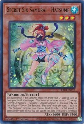 Secret Six Samurai - Hatsume - RA03-EN016 - Ultra Rare 1st Edition Quarter Century Bonanza 1st Edition Singles