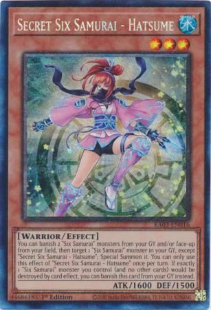 Secret Six Samurai - Hatsume - RA03-EN016 - Collector&#39;s Rare 1st Edition Quarter Century Bonanza 1st Edition Singles (espanol)